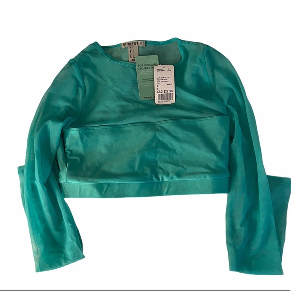 Forever 21 Tops - 🔴Forever 21 Teal Mesh Active Shirt